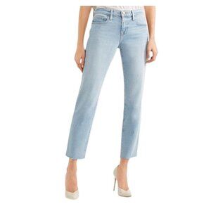 Frame Denim Jeans‎ Le Boy Harrah View Light Wash Frayed Hem Jeans, size 25